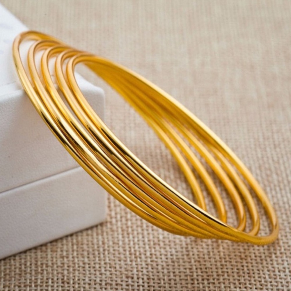 5 pcs gold bangle bracelets